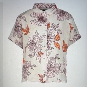 NWT RACHEL Rachel Roy Floral Linen Blouse  Medoum